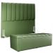 Kit Cabeceira Cama Box Casal 140cm Calçadeira Recamier Baú Dália W01 Facto Verde Musgo - Lyam Decor