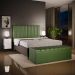 Kit Cabeceira Cama Box Casal 140cm Calçadeira Recamier Baú Dália W01 Facto Verde Musgo - Lyam Decor