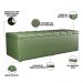 Kit Cabeceira Cama Box Casal 140cm Calçadeira Recamier Baú Dália W01 Facto Verde Musgo - Lyam Decor