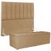 Kit Cabeceira Cama Box Casal 140cm Calçadeira Recamier Baú Dália W01 Linho Bege Escuro - Lyam Decor