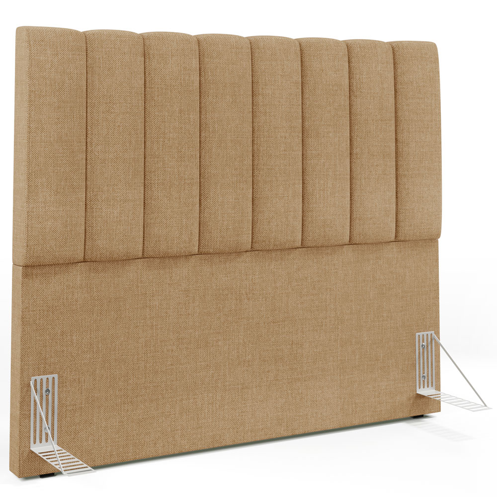 Kit Cabeceira Cama Box Casal 140cm Calçadeira Recamier Baú Dália W01 Linho Bege Escuro - Lyam Decor