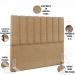 Kit Cabeceira Cama Box Casal 140cm Calçadeira Recamier Baú Dália W01 Linho Bege Escuro - Lyam Decor