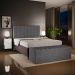 Kit Cabeceira Cama Box Casal 140cm Calçadeira Recamier Baú Dália W01 Linho Cinza Escuro - Lyam Decor