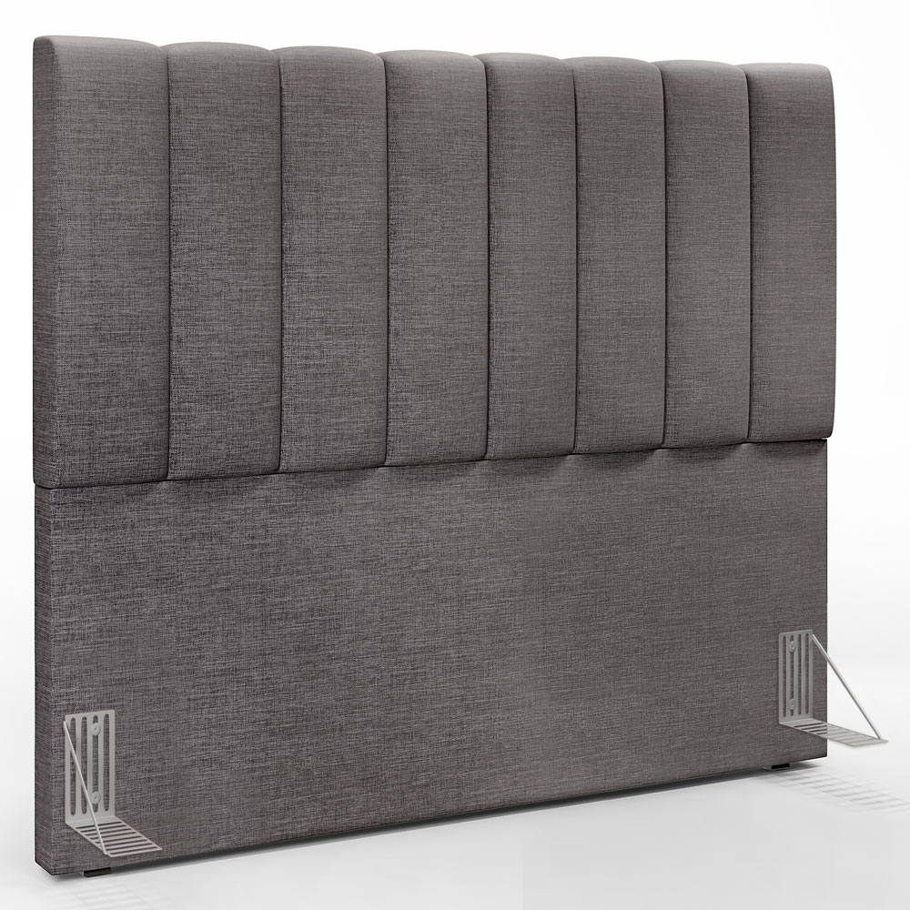 Kit Cabeceira Cama Box Casal 140cm Calçadeira Recamier Baú Dália W01 Linho Cinza Escuro - Lyam Decor