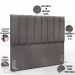 Kit Cabeceira Cama Box Casal 140cm Calçadeira Recamier Baú Dália W01 Linho Cinza Escuro - Lyam Decor