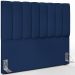 Kit Cabeceira Cama Box Casal 140cm Calçadeira Recamier Baú Dália W01 Suede Azul Marinho - Lyam Decor