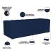 Kit Cabeceira Cama Box Casal 140cm Calçadeira Recamier Baú Dália W01 Suede Azul Marinho - Lyam Decor