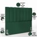 Kit Cabeceira Cama Box Casal 140cm Calçadeira Recamier Baú Dália W01 Suede Verde Musgo - Lyam Decor