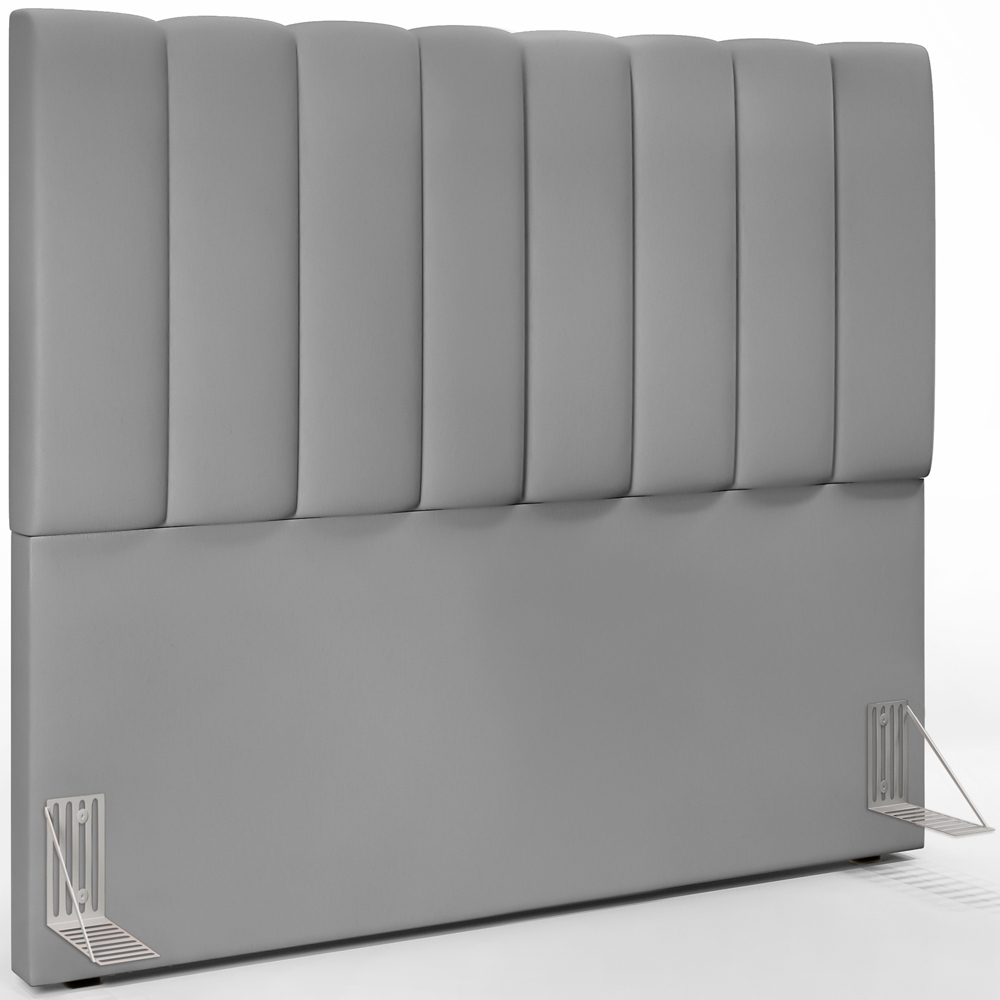Kit Cabeceira Cama Box Casal 140cm Com Calçadeira Recamier Baú Dália W01 Facto Cinza - Lyam Decor