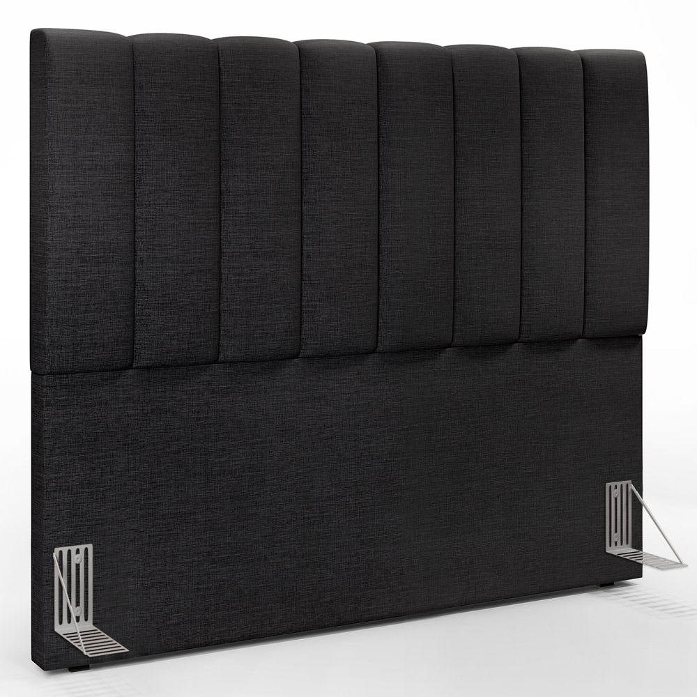 Kit Cabeceira Cama Box Casal 140cm Com Calçadeira Recamier Baú Dália W01 Linho Chumbo - Lyam Decor
