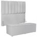 Kit Cabeceira Cama Box Casal 140cm Com Calçadeira Recamier Baú Dália W01 Linho Cinza - Lyam Decor