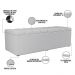 Kit Cabeceira Cama Box Casal 140cm Com Calçadeira Recamier Baú Dália W01 Linho Cinza - Lyam Decor
