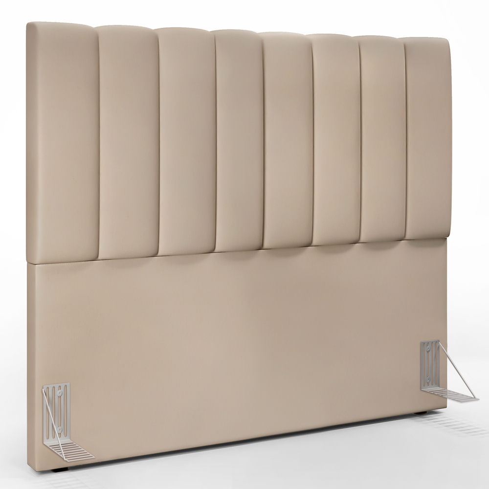Kit Cabeceira Cama Box Casal 140cm Com Calçadeira Recamier Baú Dália W01 Suede Bege - Lyam Decor