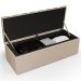 Kit Cabeceira Cama Box Casal 140cm Com Calçadeira Recamier Baú Dália W01 Suede Bege - Lyam Decor