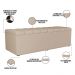 Kit Cabeceira Cama Box Casal 140cm Com Calçadeira Recamier Baú Dália W01 Suede Bege - Lyam Decor