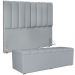 Kit Cabeceira Cama Box Casal 140cm Com Calçadeira Recamier Baú Dália W01 Suede Cinza - Lyam Decor
