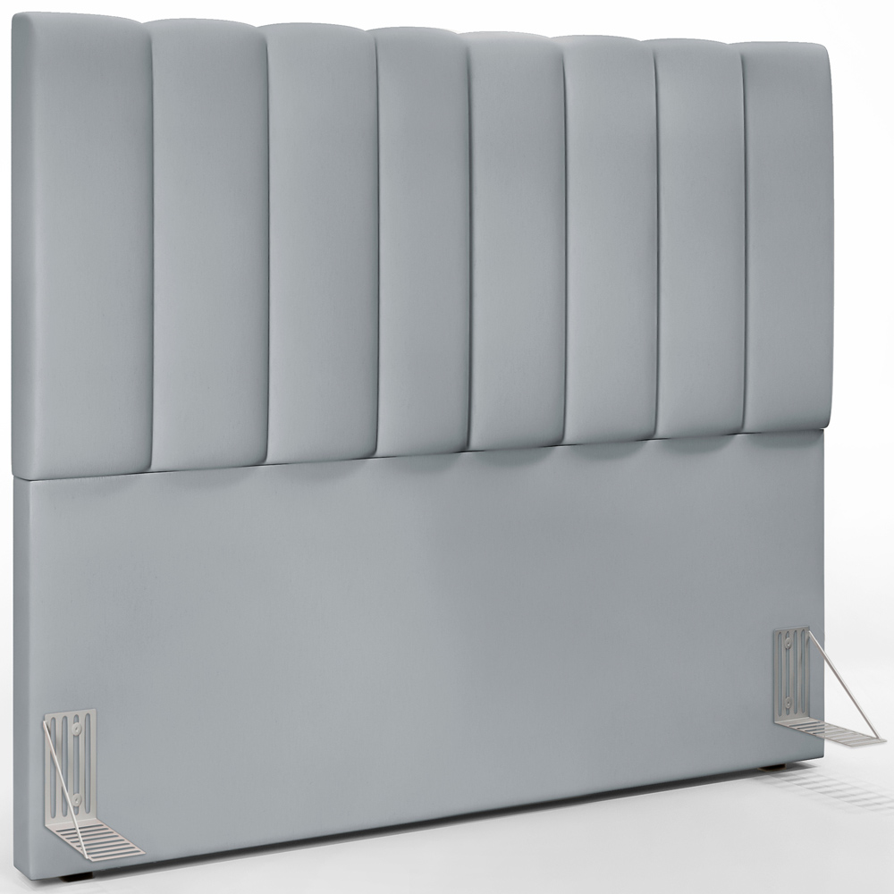 Kit Cabeceira Cama Box Casal 140cm Com Calçadeira Recamier Baú Dália W01 Suede Cinza - Lyam Decor