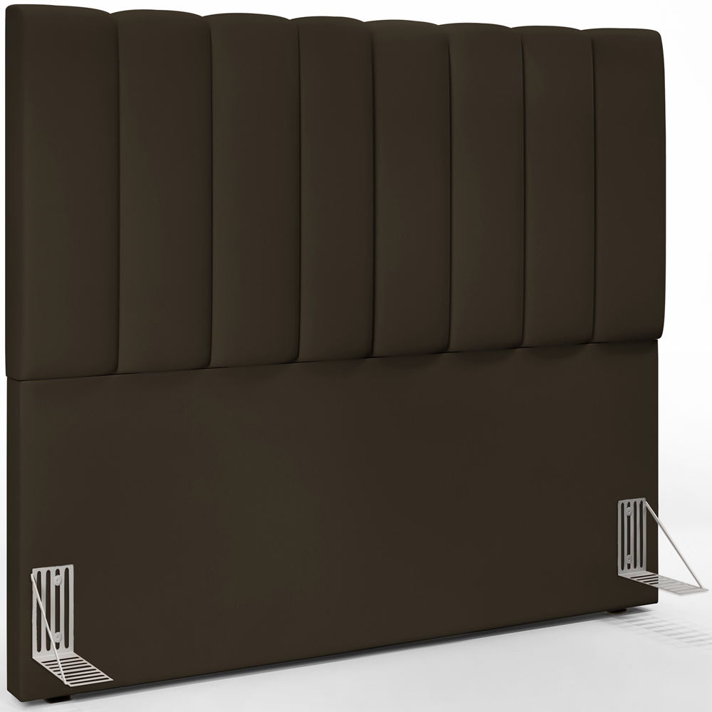 Kit Cabeceira Cama Box Casal 140cm Com Calçadeira Recamier Baú Dália W01 Suede Marrom - Lyam Decor