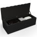 Kit Cabeceira Cama Box Casal 140cm Com Calçadeira Recamier Baú Dália W01 Suede Preto - Lyam Decor