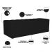 Kit Cabeceira Cama Box Casal 140cm Com Calçadeira Recamier Baú Dália W01 Suede Preto - Lyam Decor