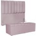 Kit Cabeceira Cama Box Casal 140cm Com Calçadeira Recamier Baú Dália W01 Suede Rosê - Lyam Decor