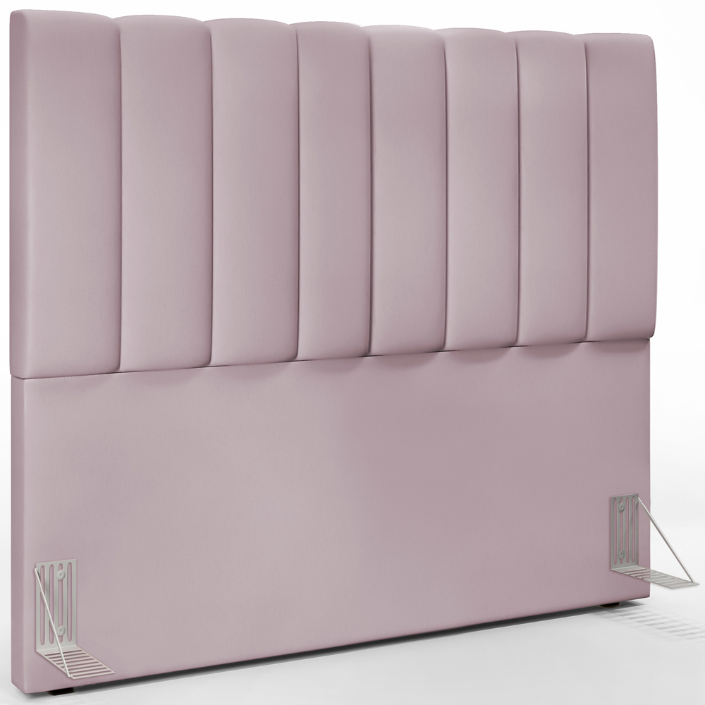 Kit Cabeceira Cama Box Casal 140cm Com Calçadeira Recamier Baú Dália W01 Suede Rosê - Lyam Decor