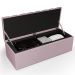 Kit Cabeceira Cama Box Casal 140cm Com Calçadeira Recamier Baú Dália W01 Suede Rosê - Lyam Decor