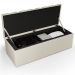 Kit Cabeceira Cama Box Casal 140cm E Calçadeira Recamier Baú Dália W01 Linho Champagne - Lyam Decor