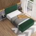 Kit Cabeceira Cama Box Casal 140cm com Calçadeira Roma W01 Couríssimo Verde - Lyam