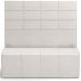 Kit Cabeceira Cama Box Casal 140cm com Calçadeira Roma W01 Linho Champagne - Lyam