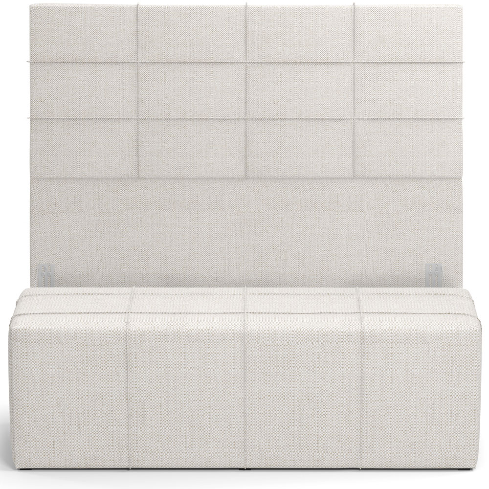 Kit Cabeceira Cama Box Casal 140cm com Calçadeira Roma W01 Linho Champagne - Lyam