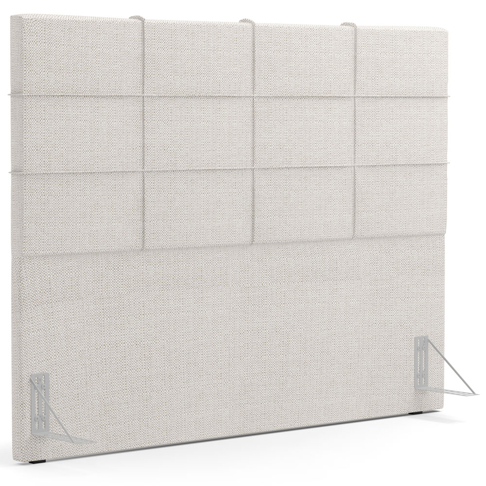 Kit Cabeceira Cama Box Casal 140cm com Calçadeira Roma W01 Linho Champagne - Lyam