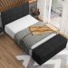 Kit Cabeceira Cama Box Casal 140cm com Calçadeira Roma W01 Linho Chumbo - Lyam