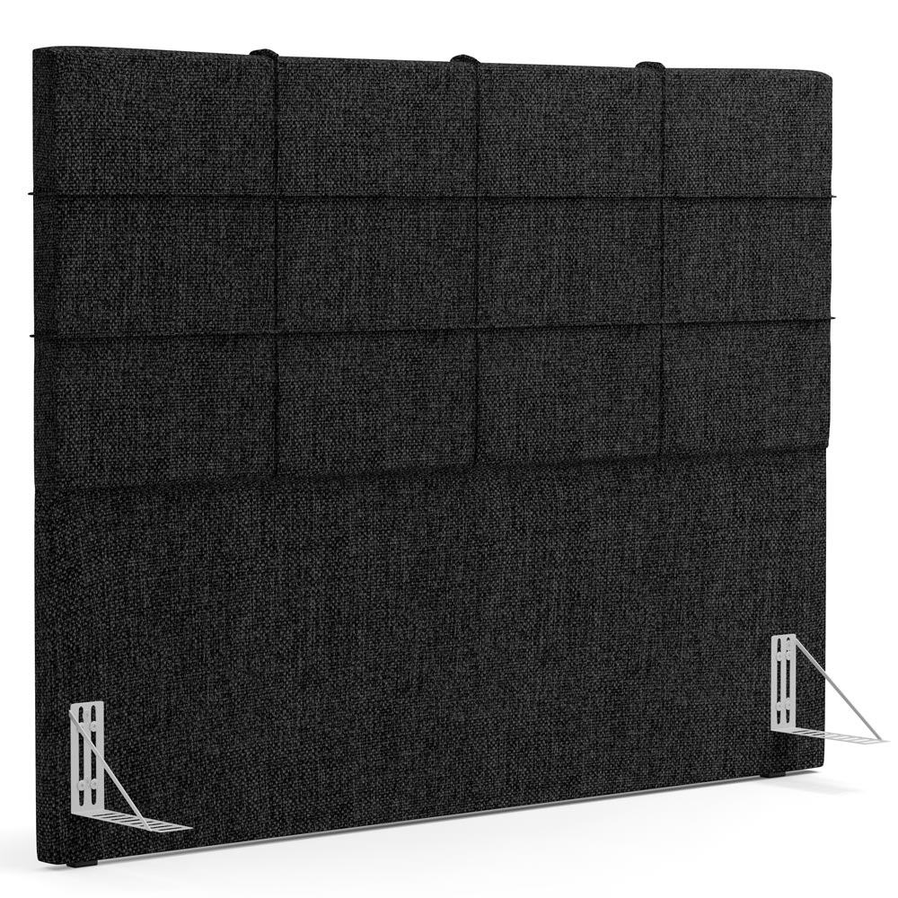 Kit Cabeceira Cama Box Casal 140cm com Calçadeira Roma W01 Linho Chumbo - Lyam