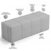 Kit Cabeceira Cama Box Casal 140cm com Calçadeira Roma W01 Linho Cinza - Lyam