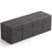 Kit Cabeceira Cama Box Casal 140cm com Calçadeira Roma W01 Linho Cinza Escuro - Lyam