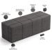 Kit Cabeceira Cama Box Casal 140cm com Calçadeira Roma W01 Linho Cinza Escuro - Lyam