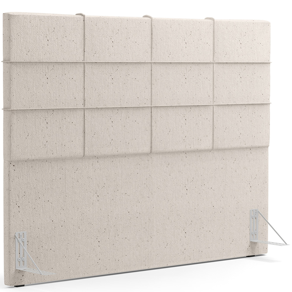 Kit Cabeceira Cama Box Casal 140cm com Calçadeira Roma W01 Linho Cru - Lyam