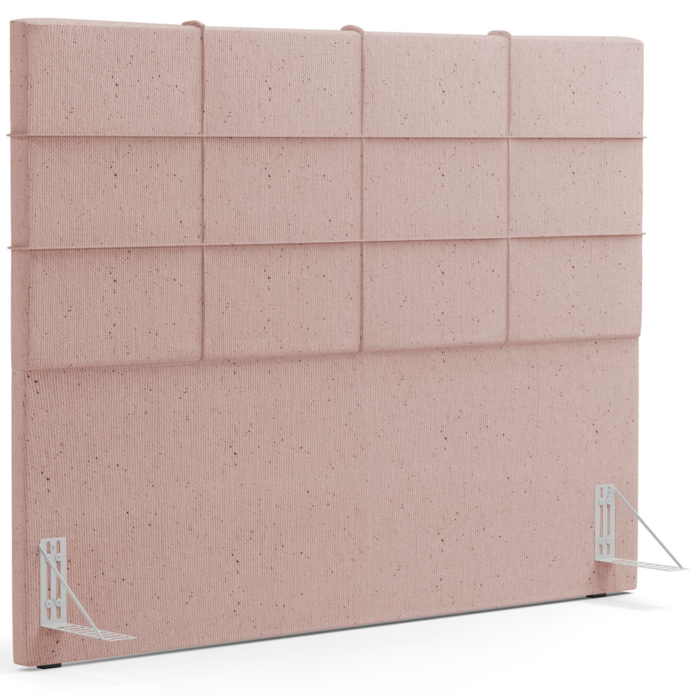 Kit Cabeceira Cama Box Casal 140cm com Calçadeira Roma W01 Linho Rosê - Lyam