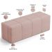 Kit Cabeceira Cama Box Casal 140cm com Calçadeira Roma W01 Linho Rosê - Lyam