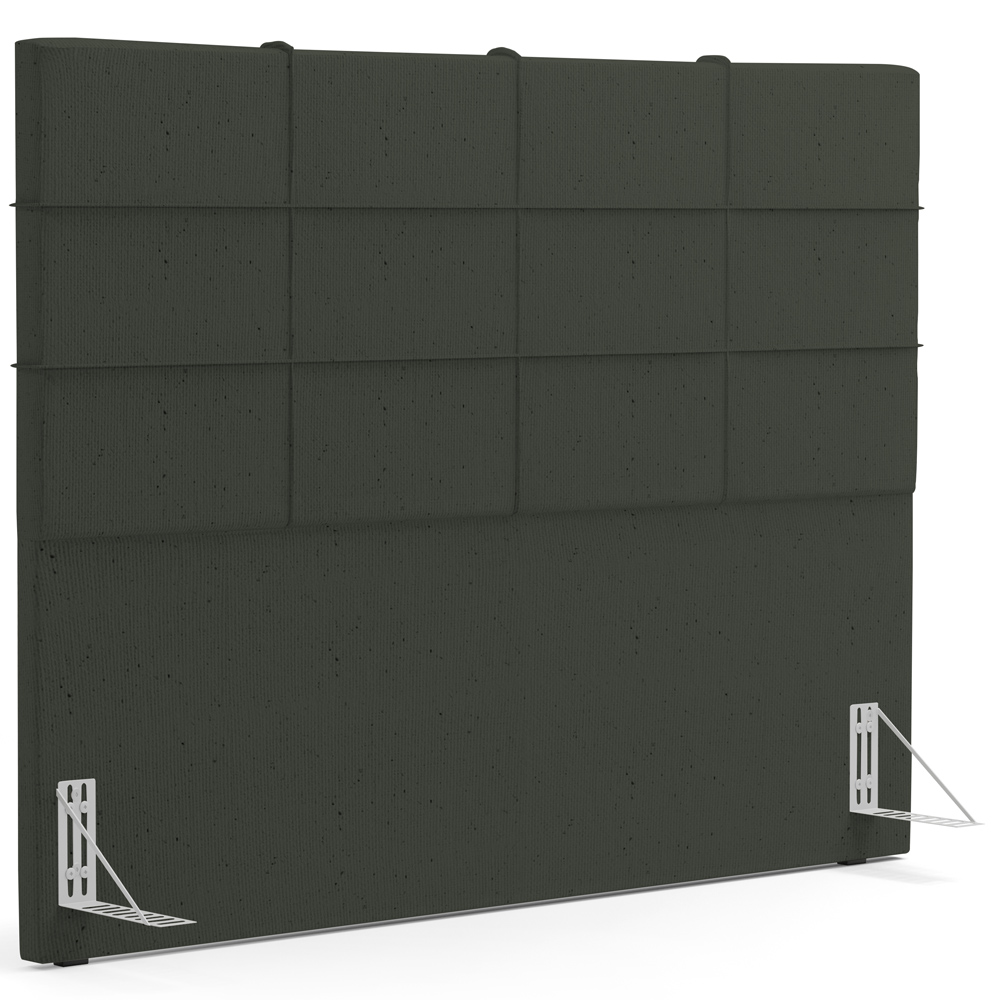 Kit Cabeceira Cama Box Casal 140cm com Calçadeira Roma W01 Linho Verde Musgo - Lyam