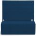 Kit Cabeceira Cama Box Casal 140cm com Calçadeira Roma W01 Suede Azul Marinho - Lyam