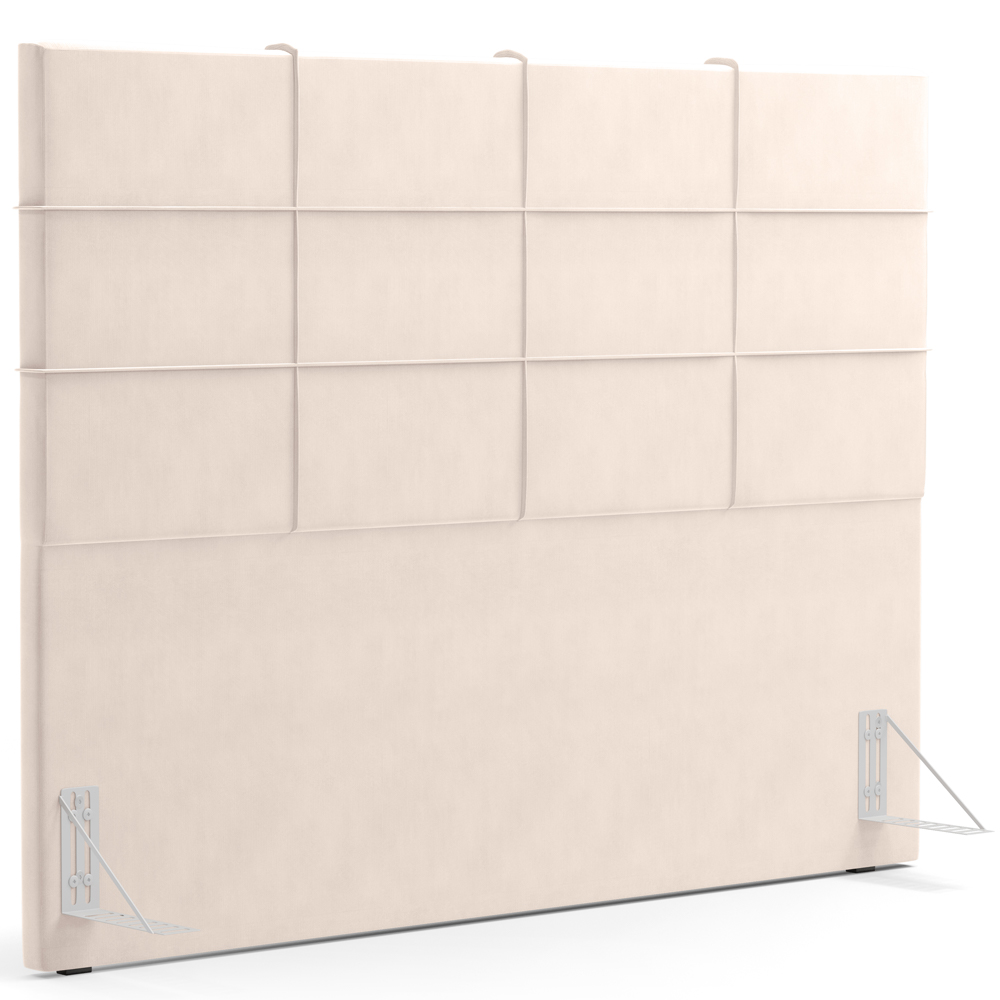 Kit Cabeceira Cama Box Casal 140cm com Calçadeira Roma W01 Suede Bege - Lyam
