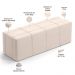 Kit Cabeceira Cama Box Casal 140cm com Calçadeira Roma W01 Suede Bege - Lyam