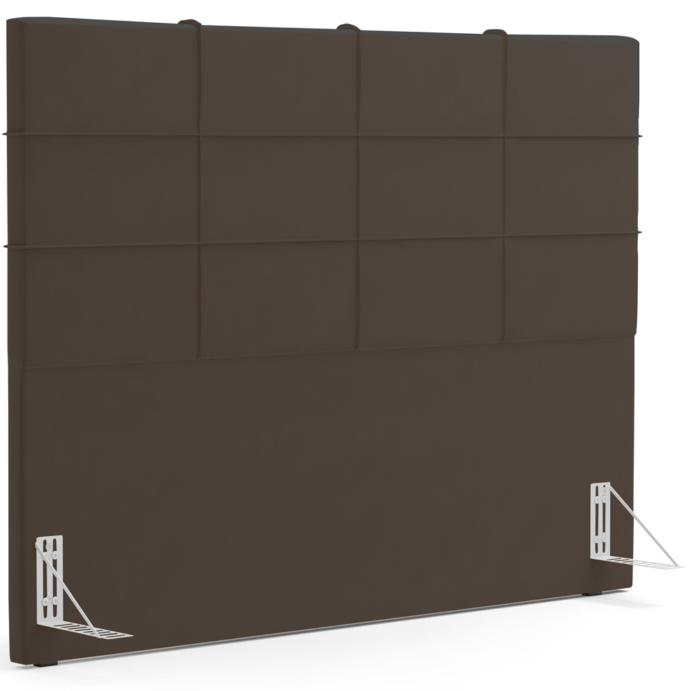 Kit Cabeceira Cama Box Casal 140cm com Calçadeira Roma W01 Suede Marrom - Lyam