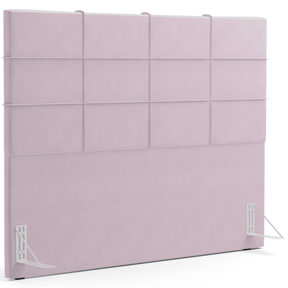Kit Cabeceira Cama Box Casal 140cm com Calçadeira Roma W01 Suede Rosê - Lyam