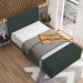 Kit Cabeceira Cama Box Casal 140cm com Calçadeira Roma W01 Suede Verde Musgo - Lyam