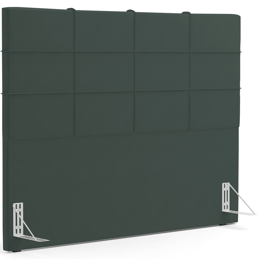 Kit Cabeceira Cama Box Casal 140cm com Calçadeira Roma W01 Suede Verde Musgo - Lyam