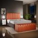 Kit Cabeceira Cama Box Casal 140cm e Calçadeira Recamier Baú Dália W01 Couríssimo Camel - Lyam Decor