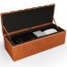 Kit Cabeceira Cama Box Casal 140cm e Calçadeira Recamier Baú Dália W01 Couríssimo Camel - Lyam Decor